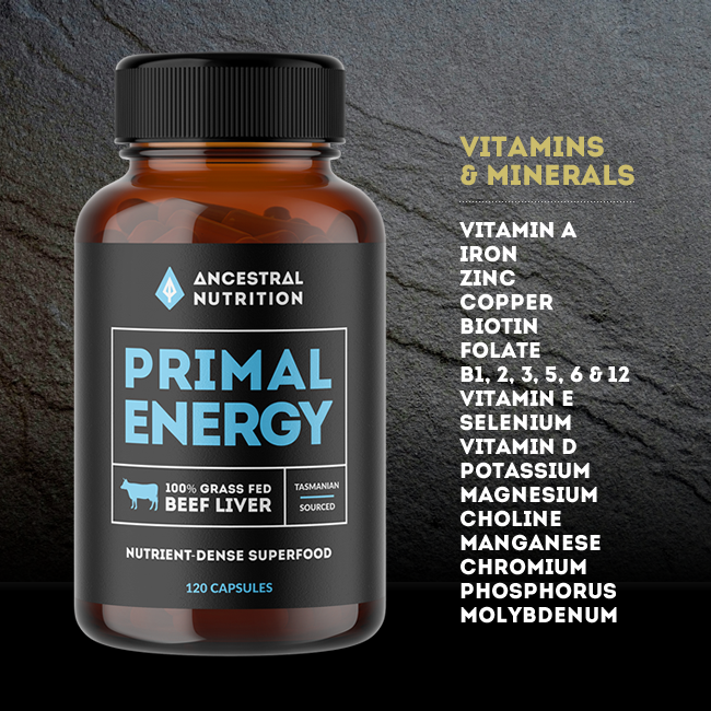 Ancestral Nutrition Primal Energy Beef Liver 120caps