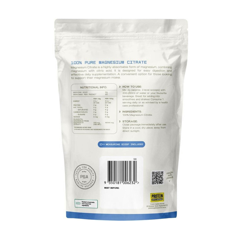 Protein Supplies Aust Magnesium Citrate 100g