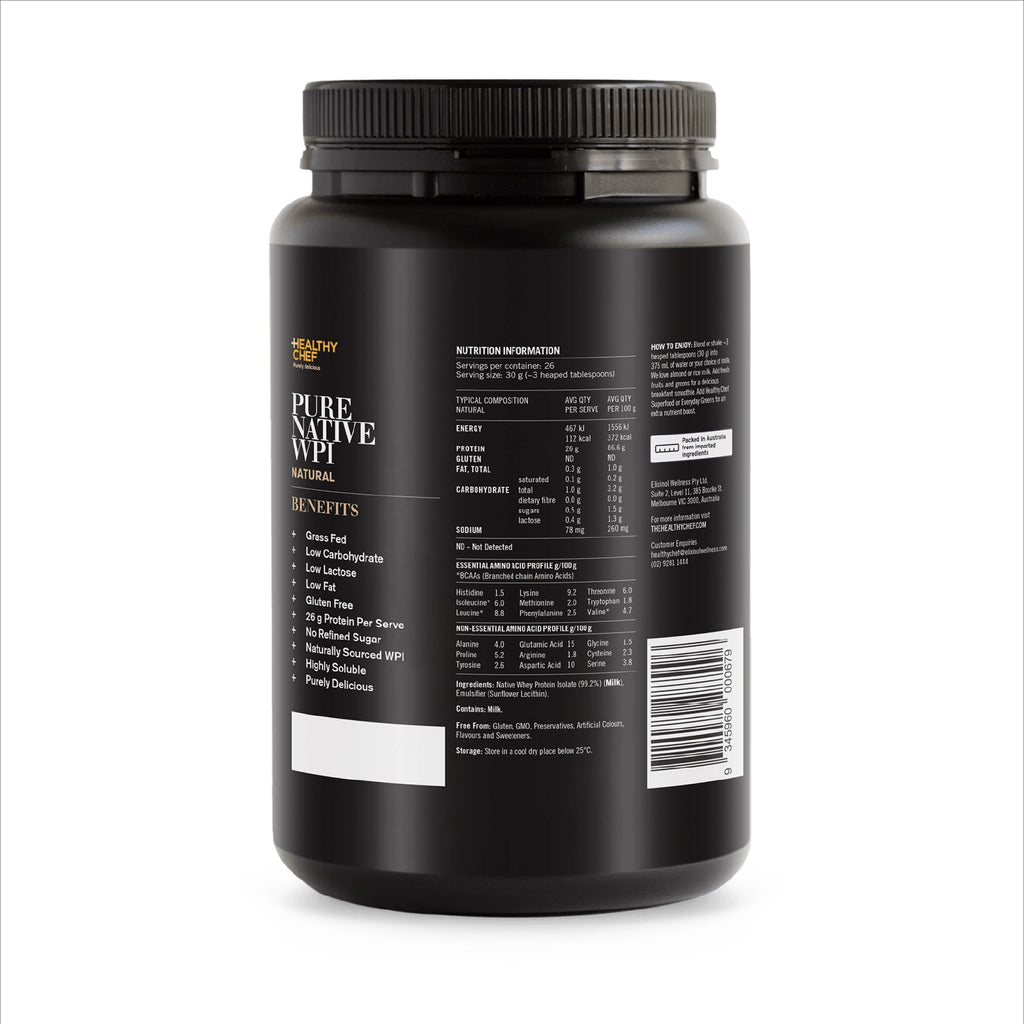 The Healthy Chef Pure Native Whey Protein Isolate Natural 800g